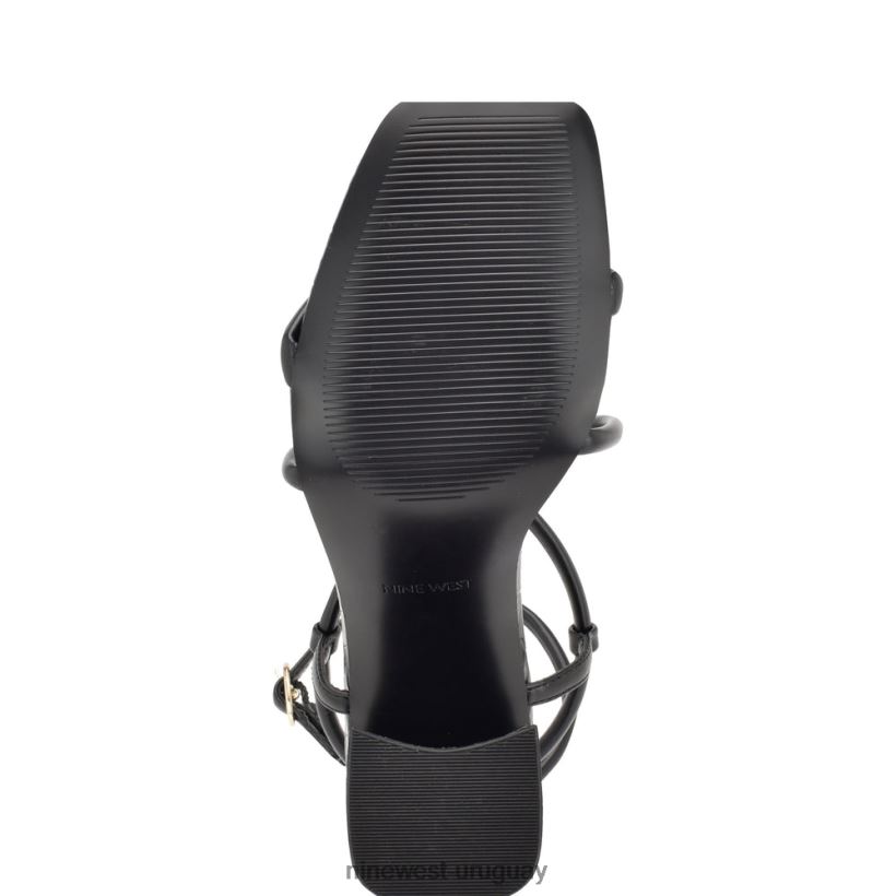 BD0422819 Nine West sandalias de tacón con tiras yeera cocodrilo negro