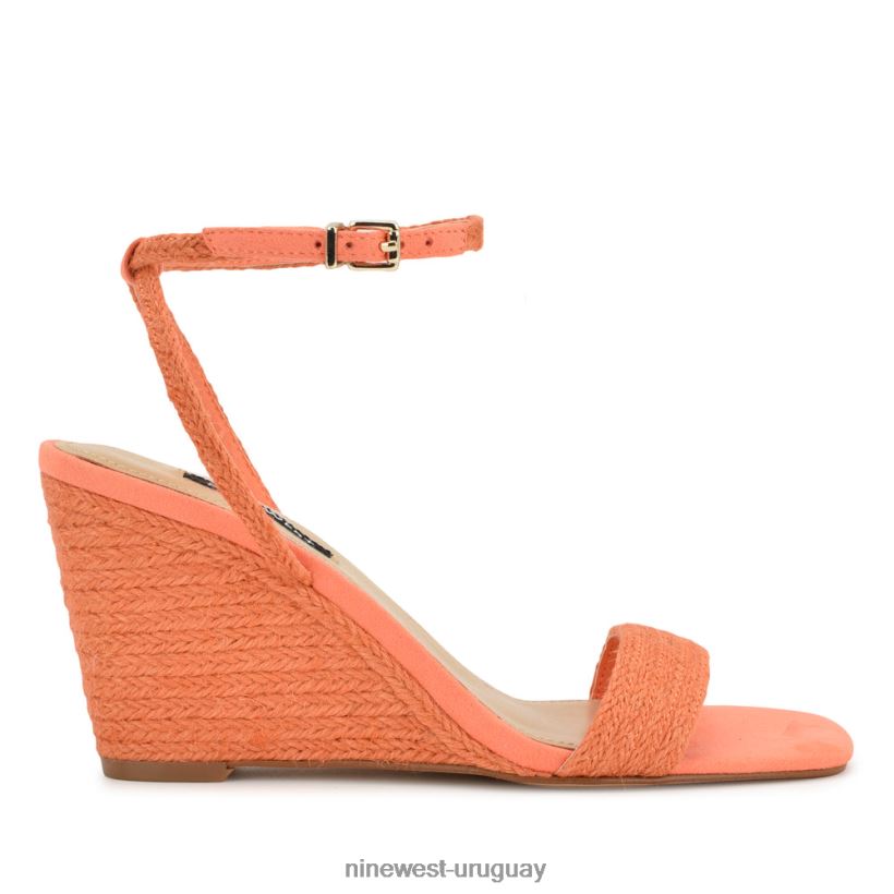 BD0422829 Nine West sandalias nilo con cuña tejido naranja