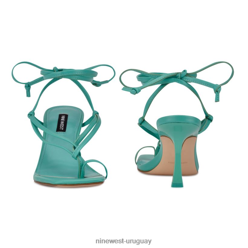 BD04221021 Nine West sandalias de tacón cruzadas en el tobillo yippie turquesa