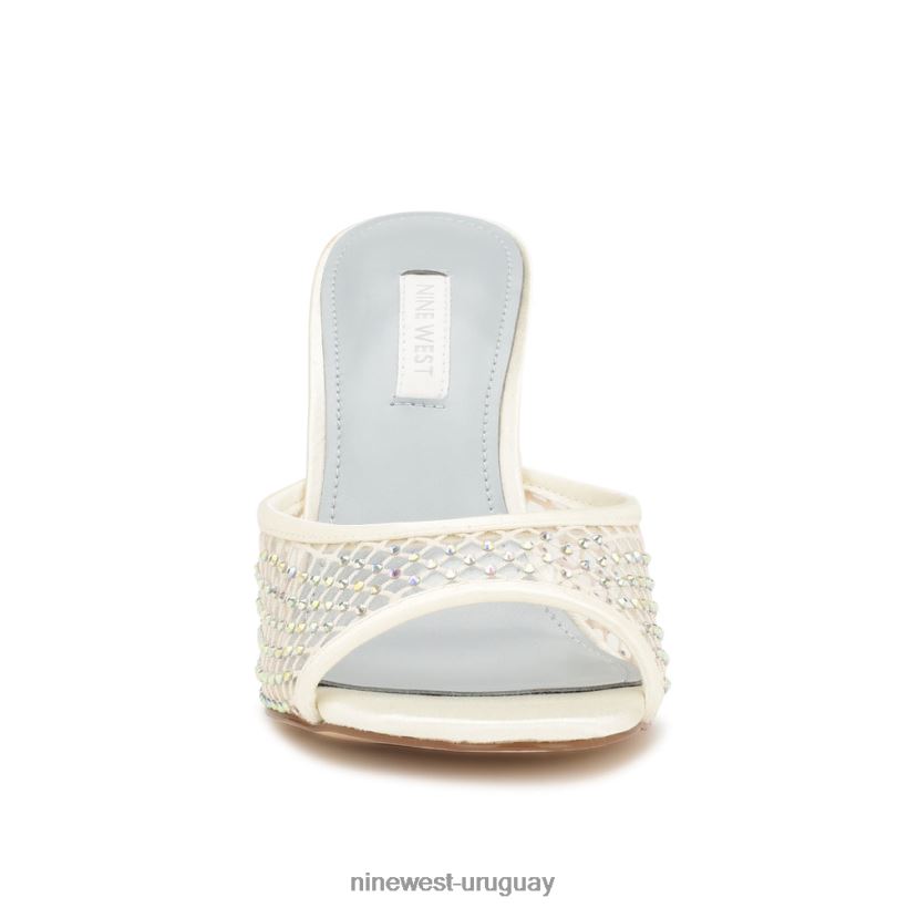 BD04221079 Nine West sandalias iriep de tacón malla de marfil