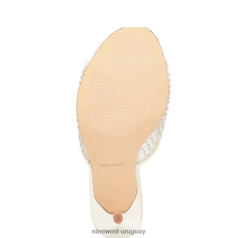 BD04221079 Nine West sandalias iriep de tacón malla de marfil