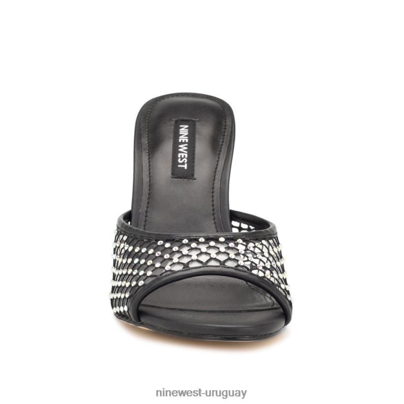 BD04221080 Nine West sandalias iriep de tacón malla negra