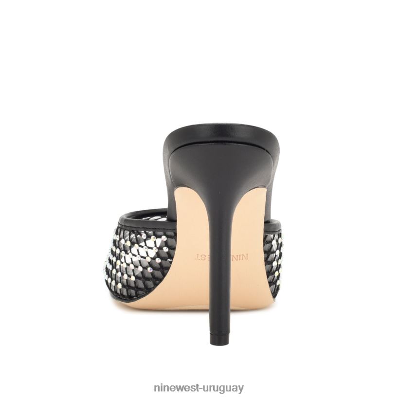 BD04221080 Nine West sandalias iriep de tacón malla negra