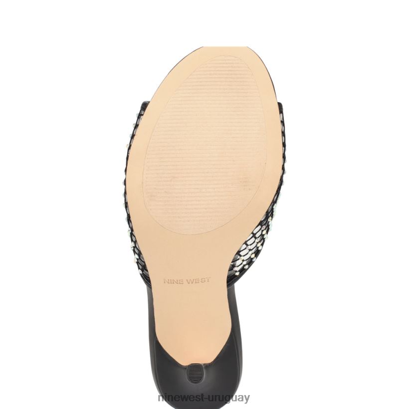 BD04221080 Nine West sandalias iriep de tacón malla negra