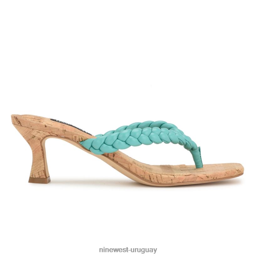 BD04221083 Nine West sandalias con tacón de ángel turquesa