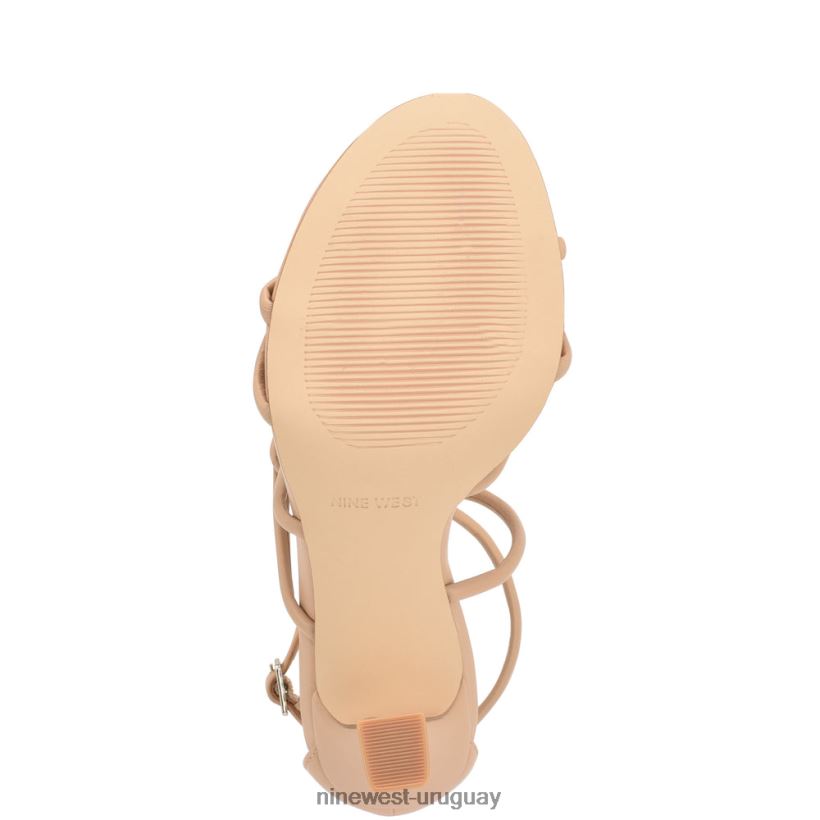 BD0422145 Nine West sandalias de tacón con tiras besasy rubor cálido