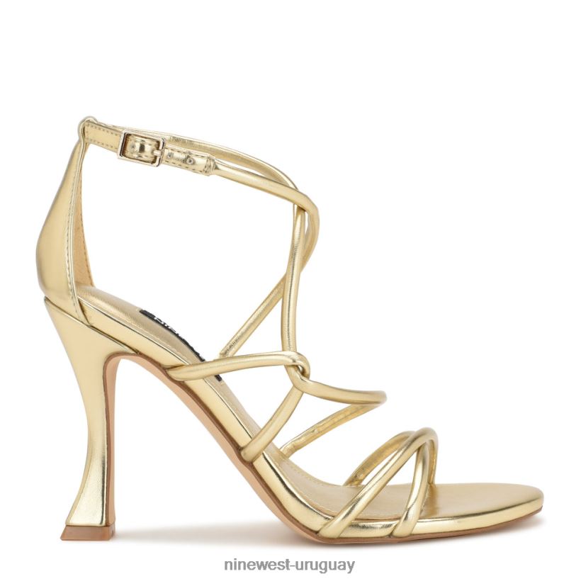 BD0422146 Nine West sandalias de tacón con tiras besasy platino