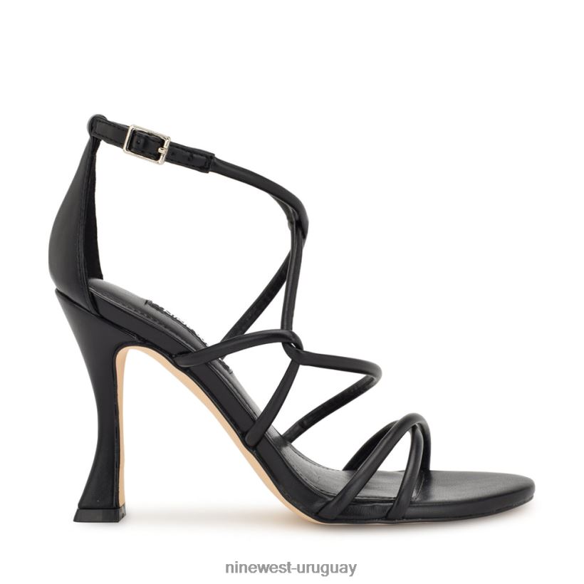 BD0422147 Nine West sandalias de tacón con tiras besasy negro