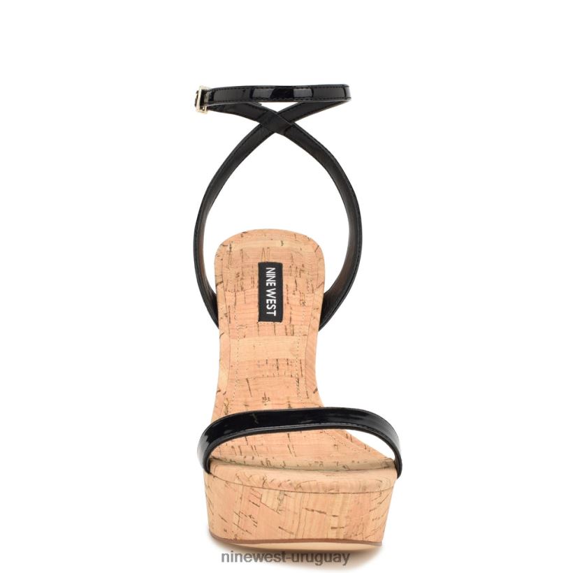 BD0422156 Nine West sandalias con plataforma gracia charol negro