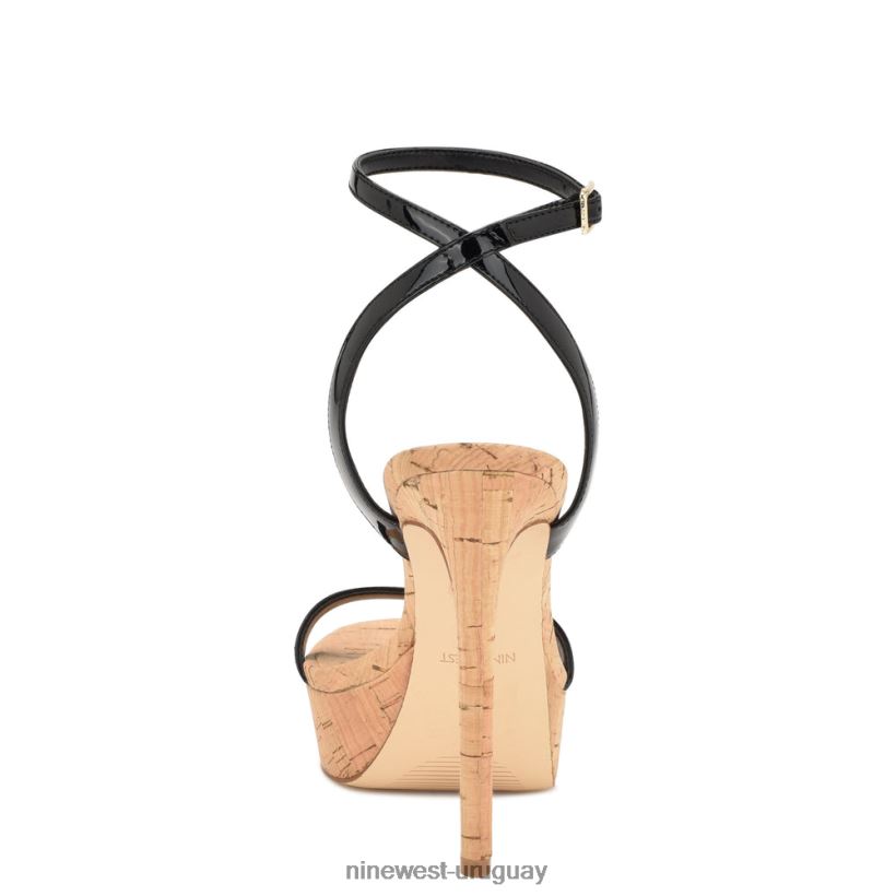 BD0422156 Nine West sandalias con plataforma gracia charol negro