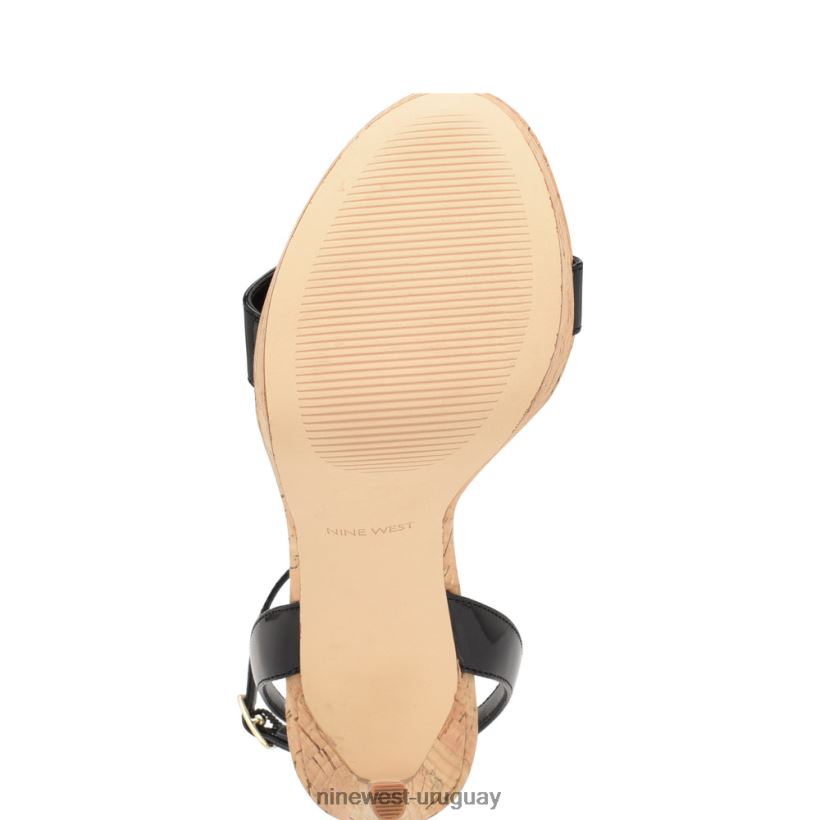 BD0422156 Nine West sandalias con plataforma gracia charol negro