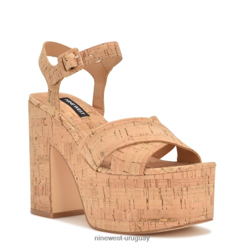 BD0422160 Nine West sandalias con plataforma rilay corcho natural