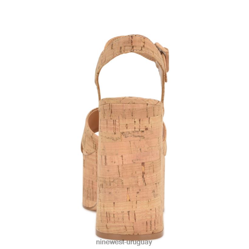 BD0422160 Nine West sandalias con plataforma rilay corcho natural