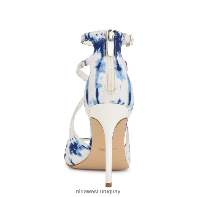 BD0422168 Nine West sandalias tulah con tira en el tobillo teñido anudado azul blanco