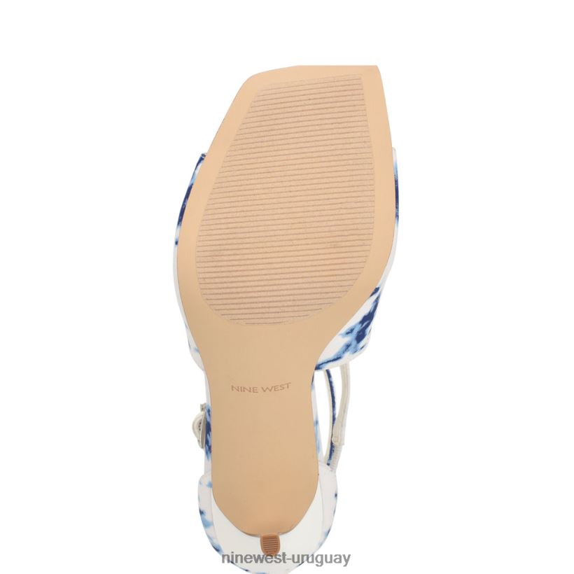 BD0422168 Nine West sandalias tulah con tira en el tobillo teñido anudado azul blanco