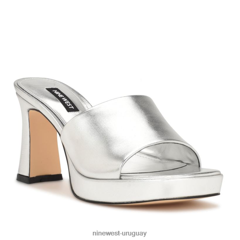 BD04221709 Nine West sandalias beez con plataforma plata