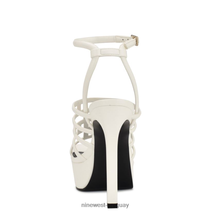 BD04221746 Nine West sandalias kelinda con plataforma y tira en el tobillo blanco