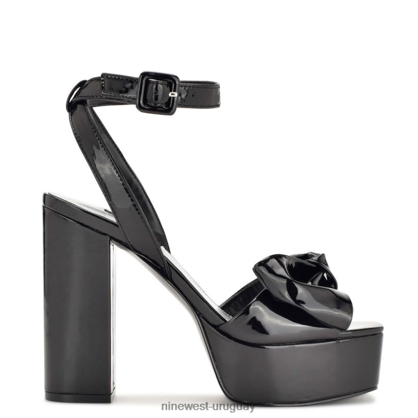 BD04221772 Nine West sandalias con plataforma rippa charol negro