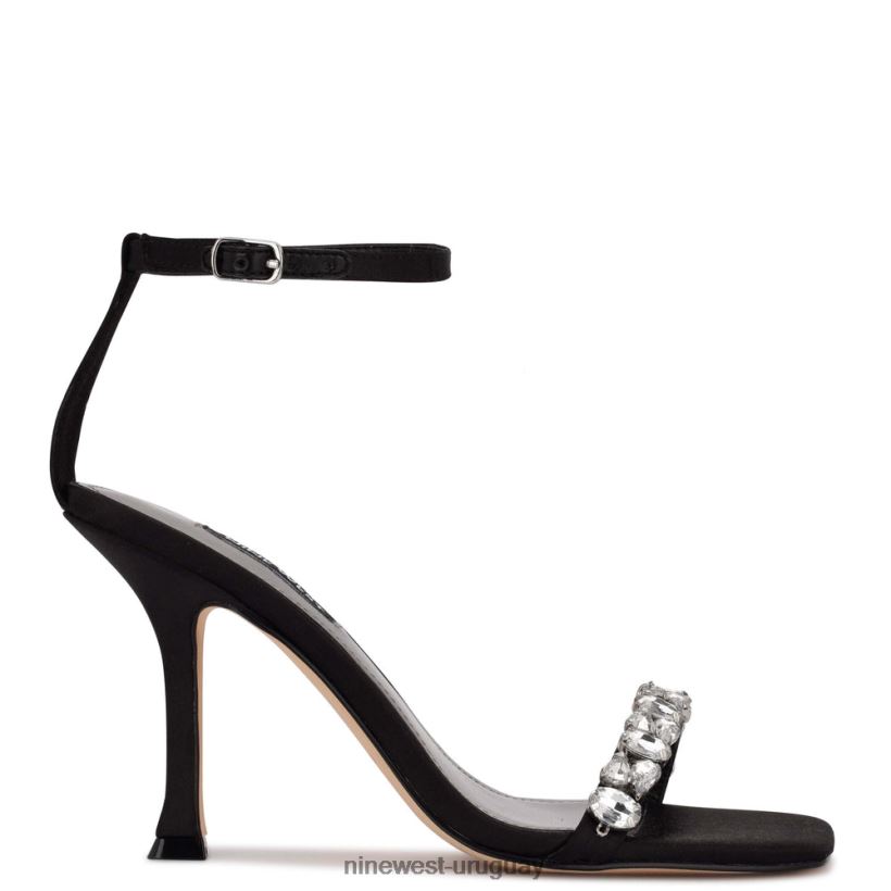 BD04221800 Nine West sandalias de vestir con tira en el tobillo yazmin cristal satinado negro