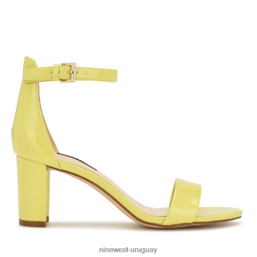 BD0422181 Nine West sandalias Pruce con tira en el tobillo y tacón cuadrado patente de cal