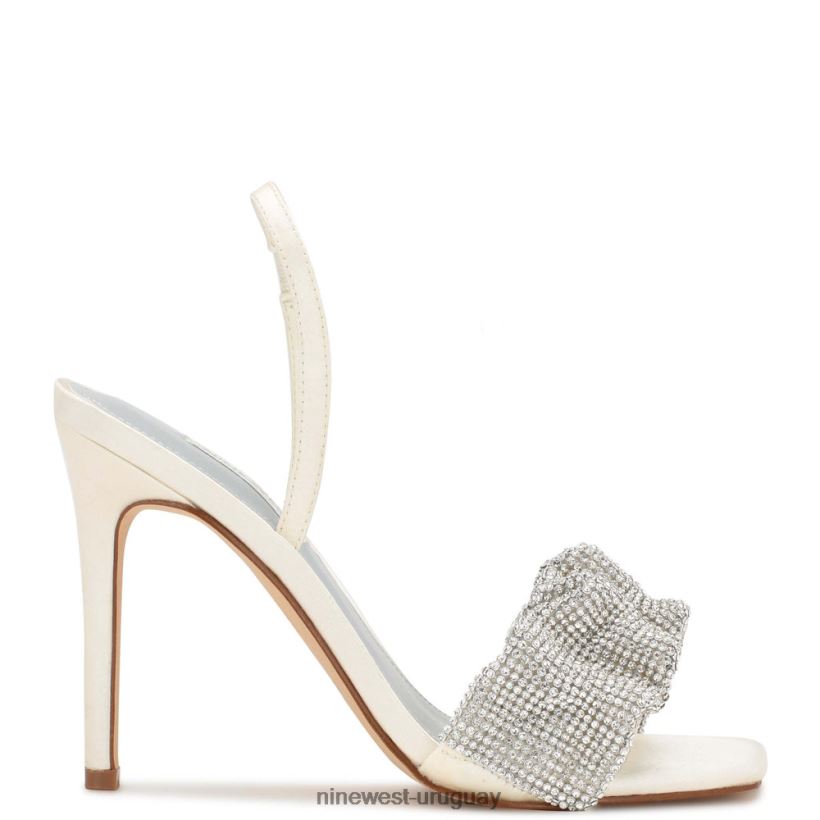 BD04221859 Nine West sandalias taray satén marfil
