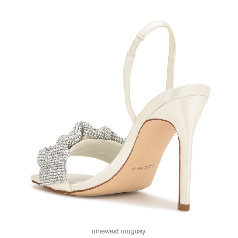 BD04221859 Nine West sandalias taray satén marfil