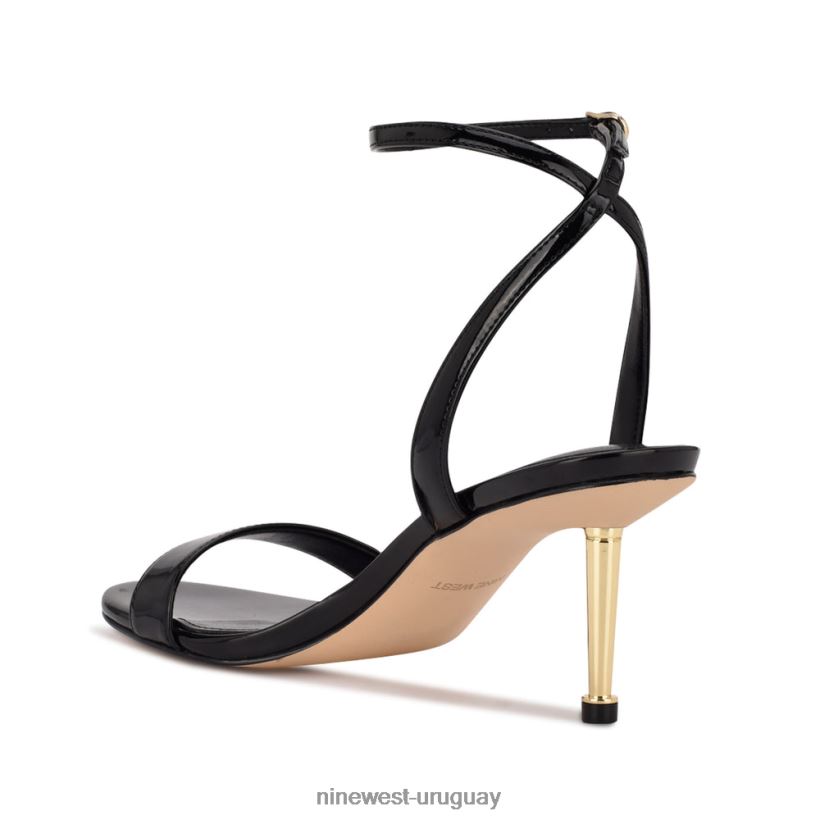 BD04221866 Nine West sandalias de tacón con tira en el tobillo anny charol negro