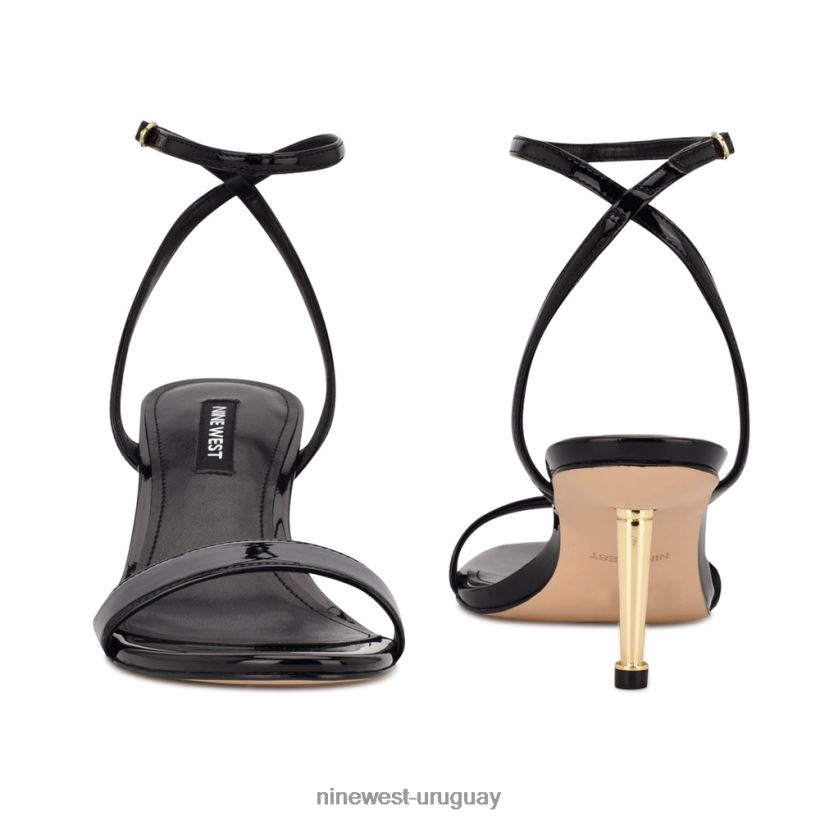 BD04221866 Nine West sandalias de tacón con tira en el tobillo anny charol negro