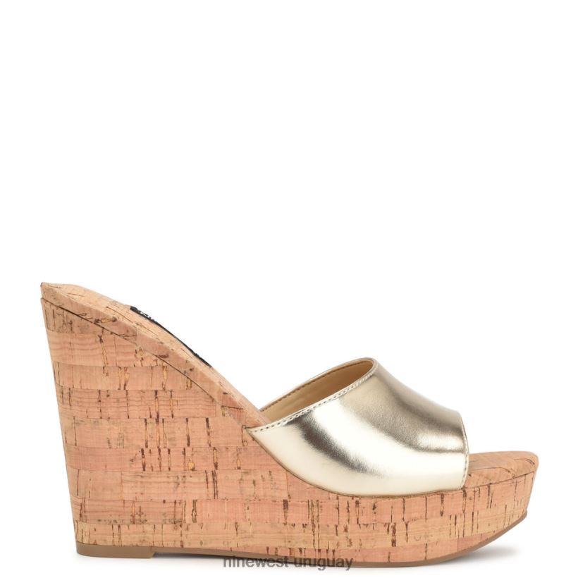 BD0422195 Nine West sandalias herden con cuña platino