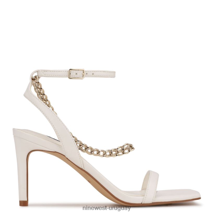 BD04221973 Nine West sandalias de tacón con tira en el tobillo blanco