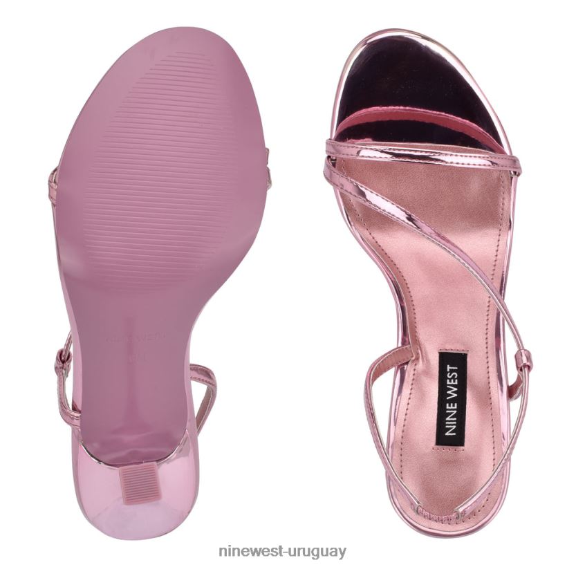 BD04221982 Nine West sandalias de vestir isaw rosa metalizado