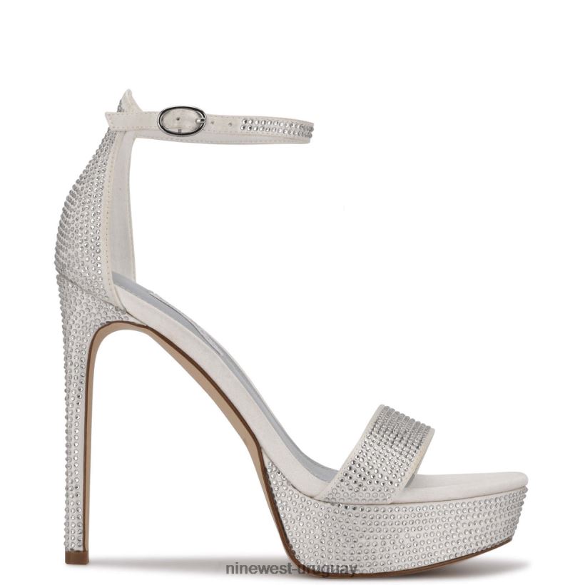 BD04221999 Nine West sandalias con plataforma satén blanco