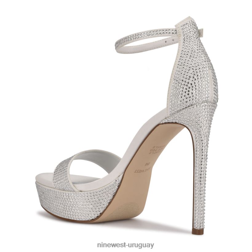 BD04221999 Nine West sandalias con plataforma satén blanco