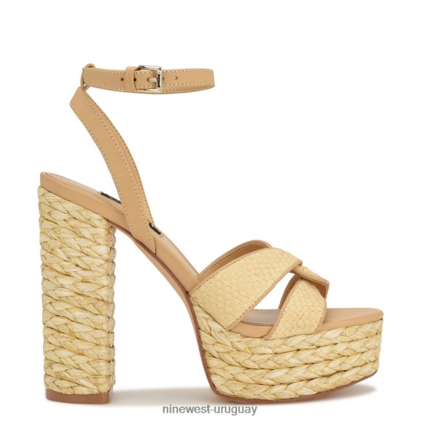 BD0422199 Nine West sandalias con plataforma tejida hayya natural