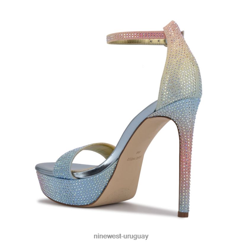 BD04222001 Nine West sandalias con plataforma gamuza multicolor arcoíris