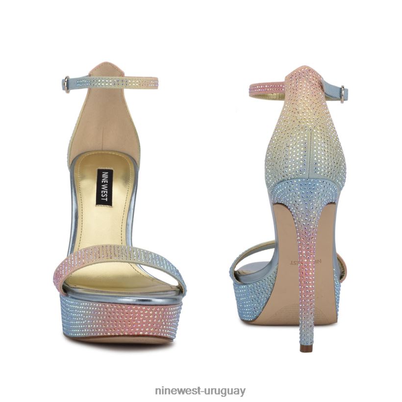 BD04222001 Nine West sandalias con plataforma gamuza multicolor arcoíris