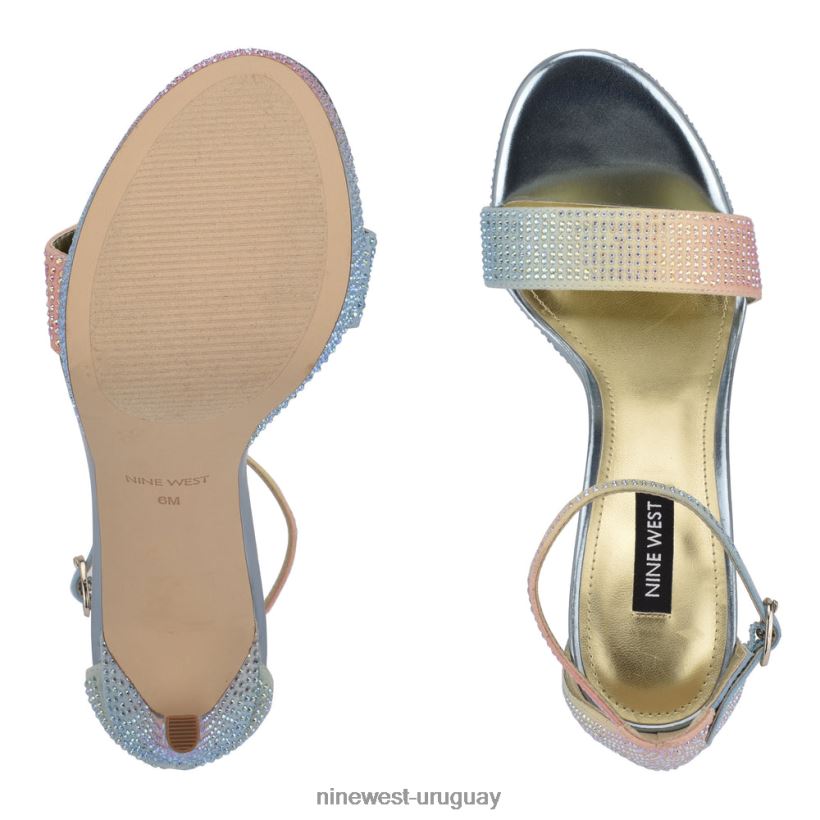 BD04222001 Nine West sandalias con plataforma gamuza multicolor arcoíris