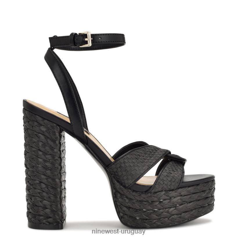 BD0422200 Nine West sandalias con plataforma tejida hayya negro