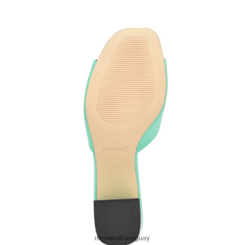 BD0422204 Nine West sandalias ferris con tacón cuadrado patente verde menta neón
