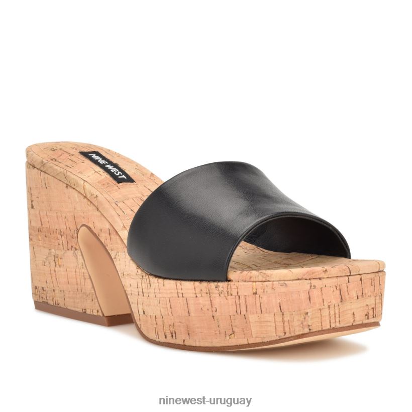 BD0422207 Nine West sandalias oklee con plataforma negro azabache