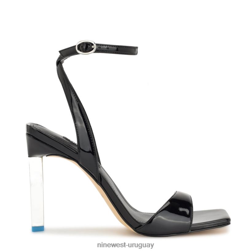BD0422223 Nine West sandalias de tacón maris charol negro