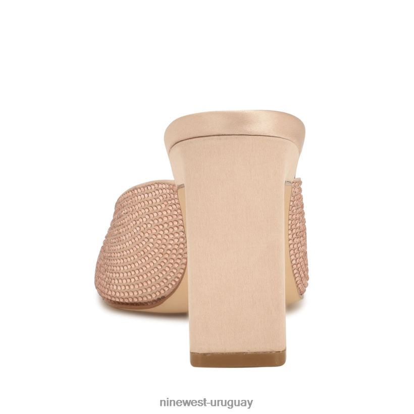 BD0422235 Nine West sandalias de tacón Pyper raso apenas desnudo