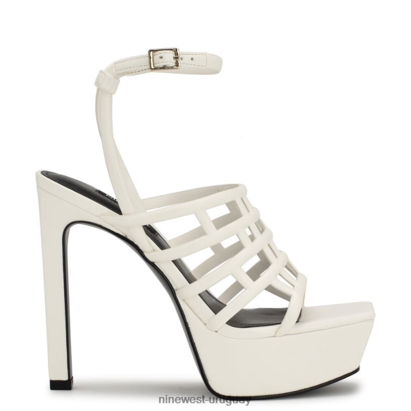 BD0422236 Nine West sandalias kelinda con plataforma y tira en el tobillo blanco