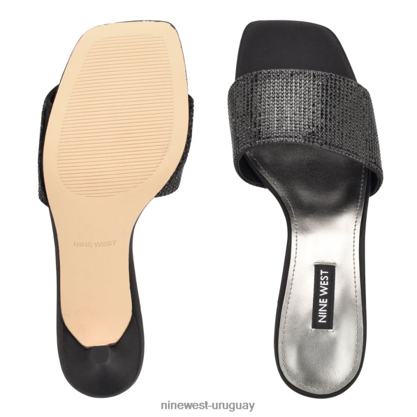 BD0422239 Nine West sandalias de tacón con strass donnah negro