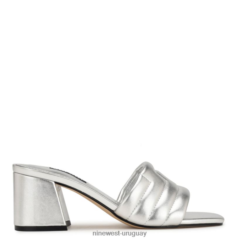 BD0422244 Nine West sandalias chanclas con tacón glenra plata