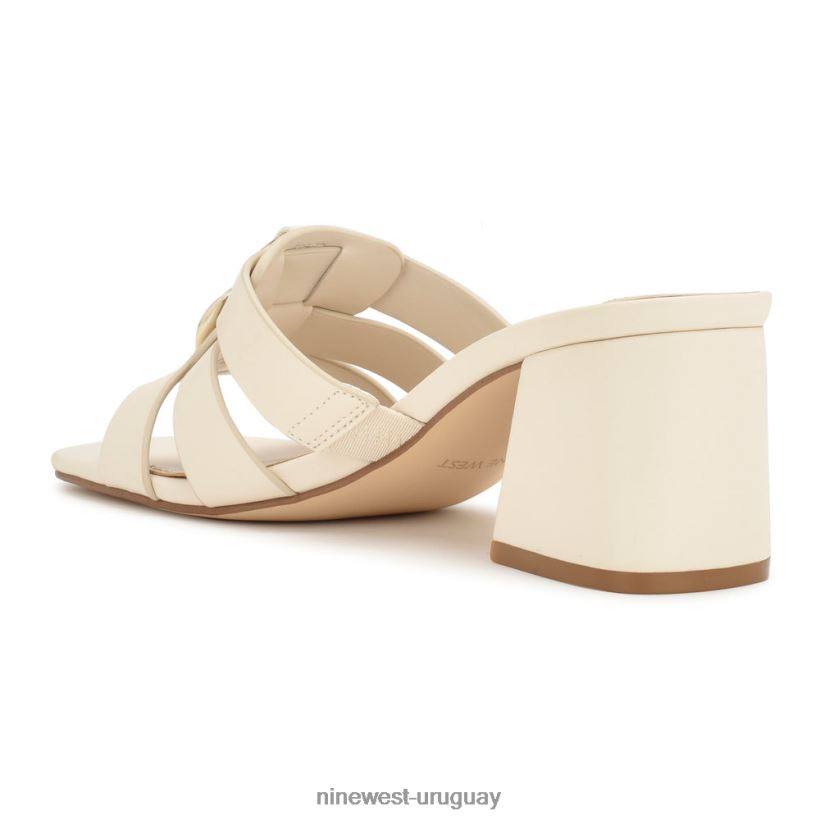 BD0422249 Nine West sandalias con tacón estilo gipper crema elegante