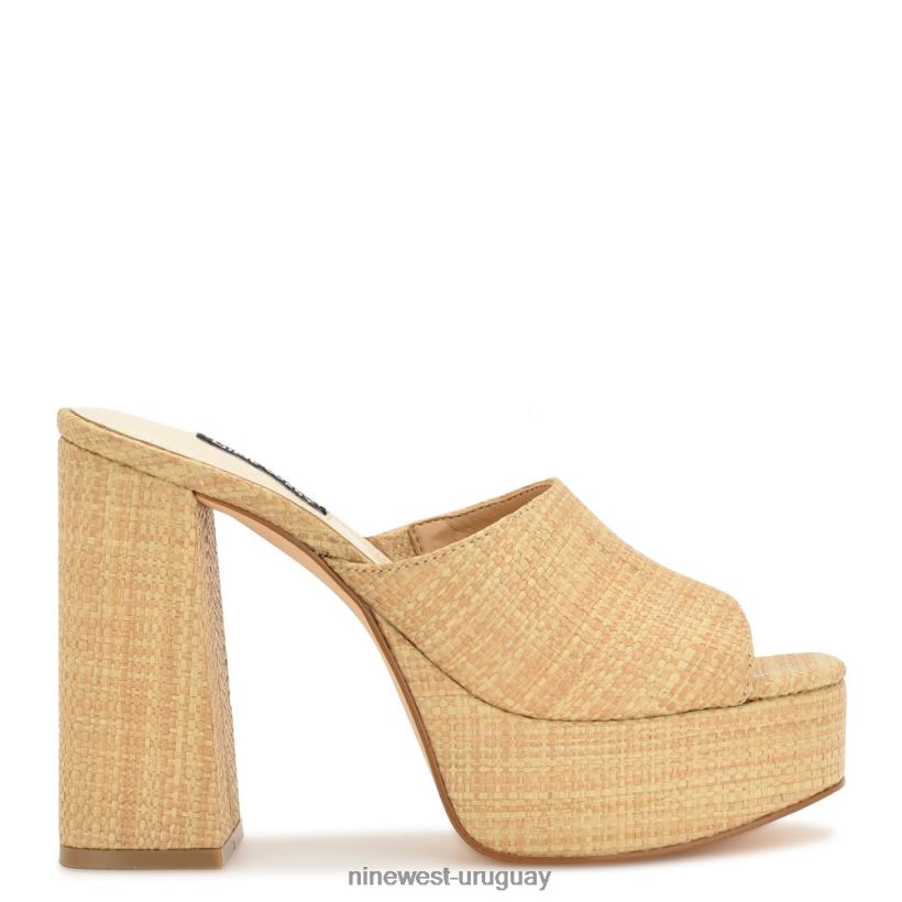 BD0422255 Nine West sandalias jilie con plataforma rafia natural