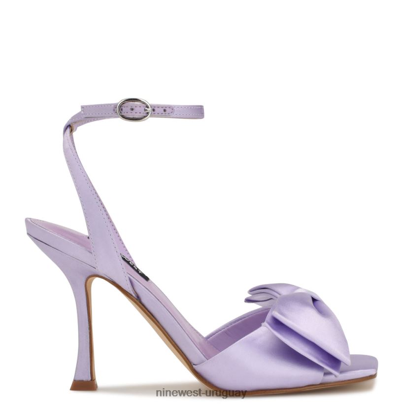 BD0422269 Nine West sandalias con tacón cruzado yaway satén morado
