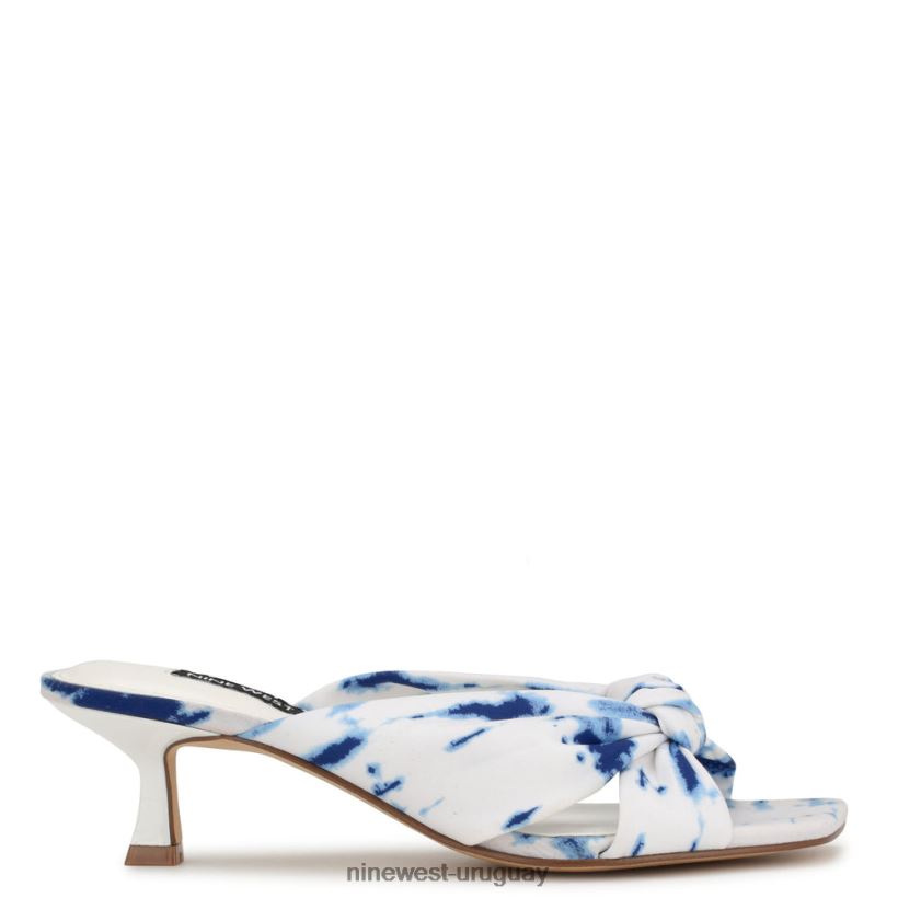 BD0422272 Nine West sandalias con tacón dipa teñido anudado blanco/azul