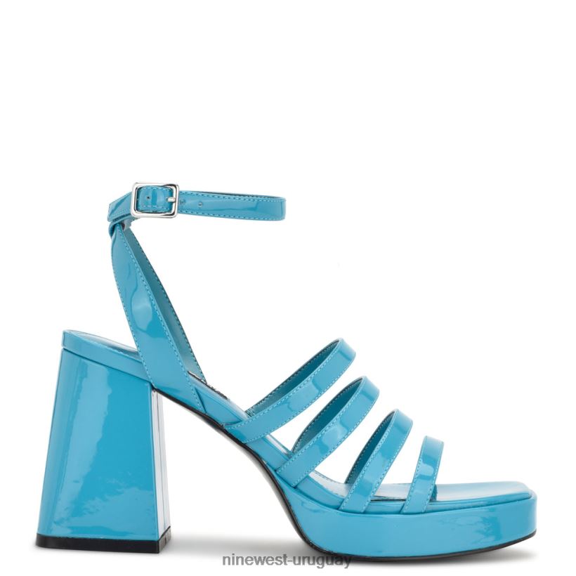 BD0422283 Nine West sandalias teriss con plataforma y tiras charol azul agua